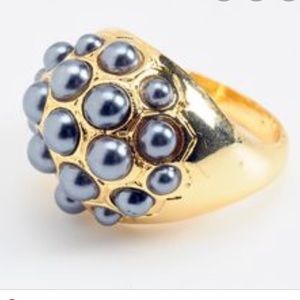 Amrita Singh Midnight Blue Pebble Pearl Ring
